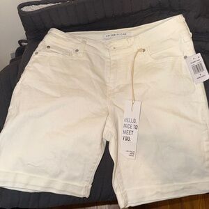 Celebrity Pink White Jean Shorts